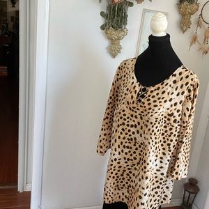 nWOT Beautiful blouse animal dots Very comfortable